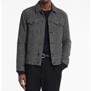 $498 NWT John Varvatos Evans Trucker Jacket 54 Gray Men's L Coat Wool Corduroy